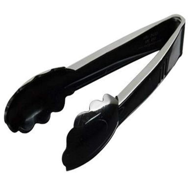 96 9" Black Heavy Duty Scalloped Plastic Food Service Tongs Disposable Food Tongs long tong Salad tongs Serving tongs Ice tongs Bbq tongs Catering Utility Tong High Heat Plastic Tongs Candy tongs Bulk