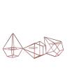 16.5-Inch Long Rose Gold Jointed Geometric Stand Tealight Votive Glass Candle Holders Wedding Centerpieces Decorations view 1