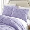 HNU 7 Piece Pintuck Comforter Set King, Pinch Pleated Classic Contemporary Elegant Textured Decorative Lavender Bedding Warm Soft Cozy Comfy Microfiber Fabric view 2