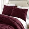 HNU 7 Piece Pintuck Comforter Set Cal King, Pinch Pleated Classic Contemporary Elegant Textured Decorative Maroon Bedding Warm Soft Cozy Comfy Microfiber Fabric view 3
