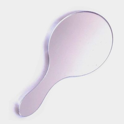 Oval Hand Held Mirror - Engraved - 10 X 4 Inches - Acrylic