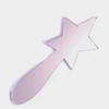 Star Shaped Hand Held Mirror, Engraved, Silver Acrylic, 10 X 4 Inches view 1