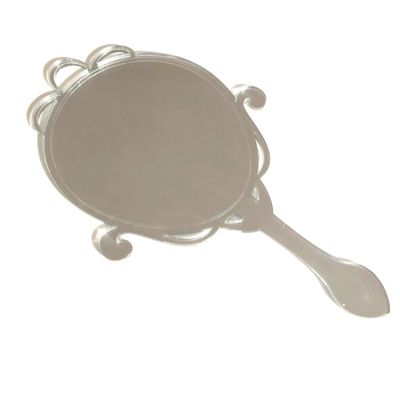 Oval Hand Held Mirror, 10 X 4 In, Engraved, Arts & Crafts Acrylic