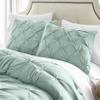 HNU 7 Piece Pintuck Comforter Set Queen, Pinch Pleated Classic Contemporary Elegant Textured Decorative Sea Foam Green Bedding Warm Soft Cozy Comfy Microfiber Fabric view 2