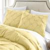 HNU 7 Piece Pintuck Comforter Set Cal King, Pinch Pleated Classic Contemporary Elegant Textured Decorative Yellow Bedding Warm Soft Cozy Comfy Microfiber Fabric view 2