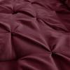 HNU 7 Piece Pintuck Comforter Set King, Pinch Pleated Classic Contemporary Elegant Textured Decorative Maroon Bedding Warm Soft Cozy Comfy Microfiber Fabric view 2