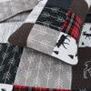 3 Piece Cabin Lodge Red Quilt Set, Beautiful Holiday Rustic Deer Moose Arrow Mix Match Plaid Cotton Farmhouse Bedding Sets Queen, Reversible Patchwork Quilt All Over Stitched Winter Christmas Bedding view 2