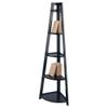Contemporary Home Living 5-Tier A-Frame Wooden Corner Shelf - 58" - Black view 3