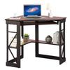 VECELO Corner Computer Desk 41 x 30 inches with Smooth Keyboard & Storage Shelves for Home Office Workstation, Teakwood Brown view 4