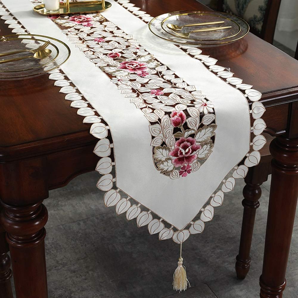 Table Runners AGYH Modern Minimalist European Table Flag Embroidered lace Table Coffee Table Long Strip Decorative Tablecloth 40 * 220cm (Size : 40 * 250cm)