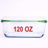 120 oz Large Glass Food Storage Containers with Airtight Lids 3.5 L Family Size Extra Large Bakeware Marinating Lock Baking Dish Container Glass Bowls Rectangle view 3