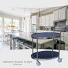 2 Tier Bar Cart Drinks Trolley, Kitchen Serving Trolley High Capacity Storage Shelves with Wheel, Tea Cart, Dining Cart 960 * 500 * 990mm view 2