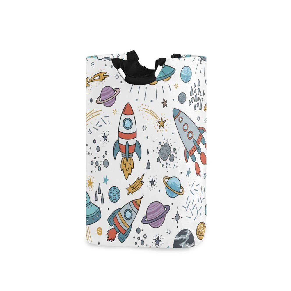 Blueangle Cartoon Rockets Laundry Basket Clothes Hamper Collapsible Durable Dirty Clothes Large Storage Laundry Organizer