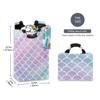 Blueangle Large Violet And Blue Mermaid Scales Laundry Basket Collapsible Oxford Fabric Laundry Hamper Foldable Clothes Laundry Bag with Handles view 4