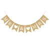 MR MRS Retro Wedding Party Burlap Banner Garland Love Heart Bunting Linen Flag Decorative Props Wedding Party Supplies view 1