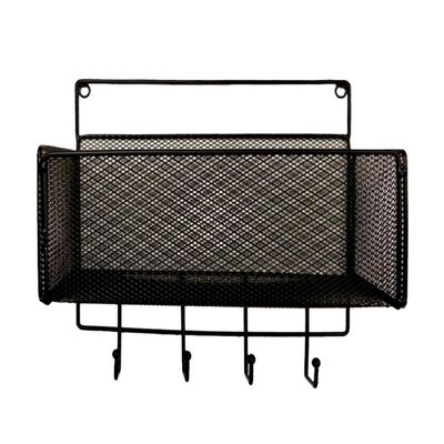 Cabilock Mail Key Holder Wall Mount Mail Letter Holder Key Rack Holder Organizer for Entryway Kitchen Home Office Organization (Black)