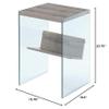 Convenience Concepts Soho End Table in Driftwood Finish and Glass Sides view 2
