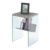 Convenience Concepts Soho End Table in Driftwood Finish and Glass Sides view 4