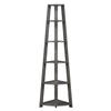 Convenience Concepts Newport 5 Tier Corner Bookcase, Weathered Gray view 1