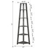 Convenience Concepts Newport 5 Tier Corner Bookcase, Weathered Gray view 3