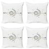 Ambesonne Aztec Throw Pillow Cushion Case Pack of 4, Sun and Moon Concept Spiral Vortex Stars Art Theme Image Print Bohemian Artworj, Modern Accent Double-Sided Digital Printing, 24", Multicolor view 1