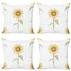 Ambesonne Sunflower Throw Pillow Cushion Case Pack of 4, Sunflowers Watercolor Painting Effect and in Minimalistic Design Artwork, Modern Accent Double-Sided Digital Printing, 16", Yellow Green view 1