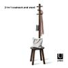 Umbra Pillar Coat Rack, Stool, Clothing Organizer, Umbrella Holder and Hat Organizer, Great for Entryway, Black/Walnut view 4