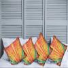 Ambesonne Diamond Throw Pillow Cushion Case Pack of 4, Pop Art Diamond Sun Rays Beams Shady Stripes Nature Rainbow Design Groovy Graphic, Modern Accent Double-Sided Digital Printing, 24", Orange Red view 2