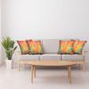 Ambesonne Diamond Throw Pillow Cushion Case Pack of 4, Pop Art Diamond Sun Rays Beams Shady Stripes Nature Rainbow Design Groovy Graphic, Modern Accent Double-Sided Digital Printing, 24", Orange Red view 4