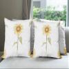 Ambesonne Sunflower Throw Pillow Cushion Case Pack of 4, Sunflowers Watercolor Painting Effect and in Minimalistic Design Artwork, Modern Accent Double-Sided Digital Printing, 24", Yellow Green view 1