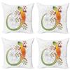Ambesonne Batik Decorative Throw Pillow Case Pack of 4, Native Southeast Common House Gecko Moon Lizard Tropical Monster Graphic Design, Cushion Cover for Couch Living Room Car, 20", Orange Green view 1