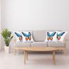 Ambesonne Butterfly Throw Pillow Cushion Case Pack of 4, Big Butterfly Manifests Never Ending Cycle of Life Self Transformation, Modern Accent Double-Sided Digital Printing, 18", Blue Orange view 4