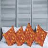 Ambesonne Orange Throw Pillow Cushion Case Pack of 4, Colorful Autumn Fall Season Maple Leaves in Unusual Designs Nature Print, Modern Accent Double-Sided Digital Printing, 20", Burnt Orange view 2