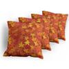 Ambesonne Orange Throw Pillow Cushion Case Pack of 4, Colorful Autumn Fall Season Maple Leaves in Unusual Designs Nature Print, Modern Accent Double-Sided Digital Printing, 20", Burnt Orange view 4