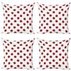 Ambesonne Ladybugs Throw Pillow Cushion Case Pack of 4, Ladybugs Pattern Bunch of Bugs Infinite Speckled Marked Insect Theme Playroom Kids, Modern Accent Double-Sided Digital Printing, 18", White Red view 1