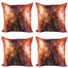 Ambesonne Outer Space Throw Pillow Cushion Case Pack of 4, Nebula Gas Cloud in Deep Outer Space Galaxy Expanse Milky Way Print, Modern Accent Double-Sided Digital Printing, 20", Orange Black view 1