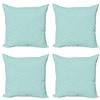 Ambesonne Celtic Decorative Throw Pillow Case Pack of 4, Aqua Celtic Style Twisted Crossed Repeating Circle and Bent Line Webs Print, Cushion Cover for Couch Living Room Car, 24", Teal White view 1