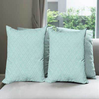 Ambesonne Celtic Decorative Throw Pillow Case Pack of 4, Aqua Celtic Style Twisted Crossed Repeating Circle and Bent Line Webs Print, Cushion Cover for Couch Living Room Car, 16", Teal White