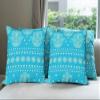 Ambesonne Hamsa Throw Pillow Cushion Case Pack of 4, Theme Hamsa Hands Geometric and Floral Pattern Evil Eye Protection, Modern Accent Double-Sided Digital Printing, 20", Blue view 1