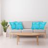 Ambesonne Hamsa Throw Pillow Cushion Case Pack of 4, Theme Hamsa Hands Geometric and Floral Pattern Evil Eye Protection, Modern Accent Double-Sided Digital Printing, 20", Blue view 3