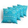 Ambesonne Hamsa Throw Pillow Cushion Case Pack of 4, Theme Hamsa Hands Geometric and Floral Pattern Evil Eye Protection, Modern Accent Double-Sided Digital Printing, 20", Blue view 4