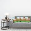 Ambesonne Cartoon Throw Pillow Cushion Case Pack of 4, Composition Farm Animals on Fence Comic Mascots Dog Cow Horse Kids Design, Modern Accent Double-Sided Digital Printing, 16", Green Brown view 3