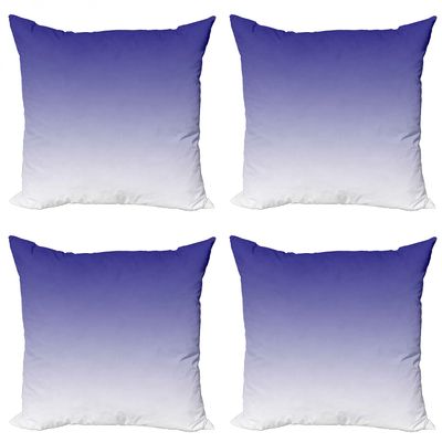 Ambesonne Ombre Decorative Throw Pillow Case Pack of 4, Twilight in The Morning Dawn of The Day Inspired Color Ombre Design Digital, Cushion Cover for Couch Living Room Car, 24", Violet Pale Lilac