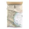 Old Orchard Beach Nautical Chart Microfiber Duvet Cover, Queen - 88" x 88" view 3