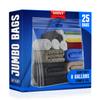 [ 25 BAGS ] JUMBO SIZE Travel Bags - With HANDLES - Heavy Duty Materials - DOUBLE ZIPPER TOP - 8 Gallon Bag Size 22" x 22" - Summer Travel, Picnics, Beach, Pool, Vacation, 25 pound Turkey Brining Bags view 1