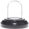 Plymor Miniature 1" x 1.5" Mini Glass Display Dome TINY Cloche (Black Wood Veneer Base) view 1