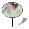 Seres Classic Round Fan,Wood Fan Rib&Semi-Transparent Silk Cloth,10+ Optional Patterns,Diameter 8.3in, (19.Red and Pink) view 1