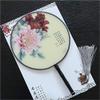 Seres Classic Round Fan,Wood Fan Rib&Semi-Transparent Silk Cloth,10+ Optional Patterns,Diameter 8.3in, (19.Red and Pink) view 2
