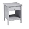 Simplicity Wooden Nightstand in Dove Gray, Bedside Table with Drawer Knobs, Metal Glides, Extra Storage, Perfect for Bedroom, Kids Furniture, Bedroom Set, Living Room, Guest Bedroom view 1