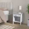 Simplicity Wooden Nightstand in Dove Gray, Bedside Table with Drawer Knobs, Metal Glides, Extra Storage, Perfect for Bedroom, Kids Furniture, Bedroom Set, Living Room, Guest Bedroom view 2